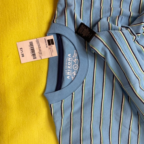 T-SHIRT ARIZONA JEAN COMPANY large 14/16 - Light Blue - With stripes - Picture 8 of 12